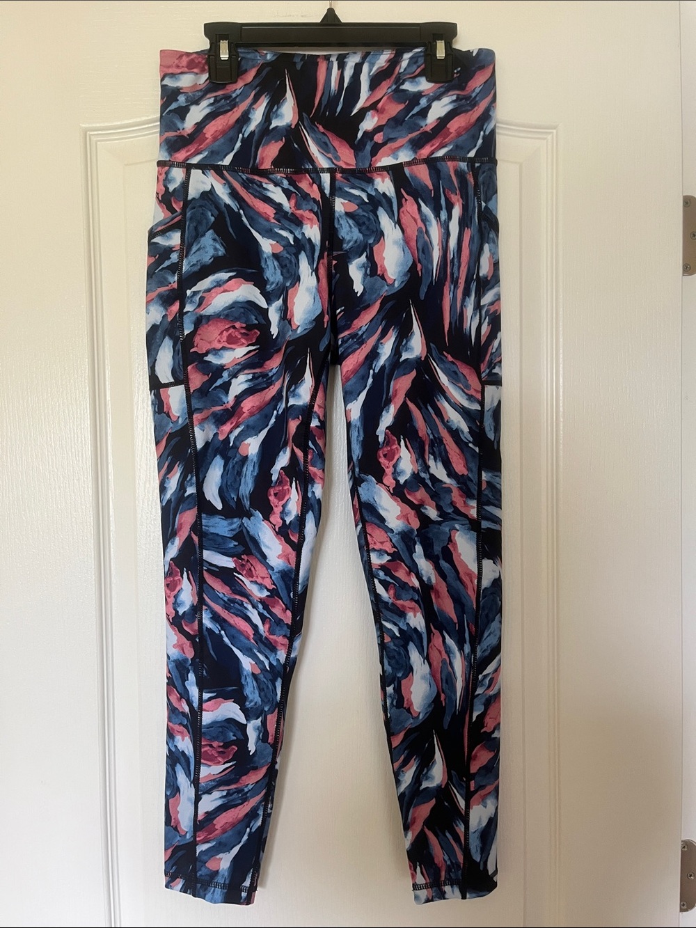 Ideology Navy Blue Pink Swirl Active Top